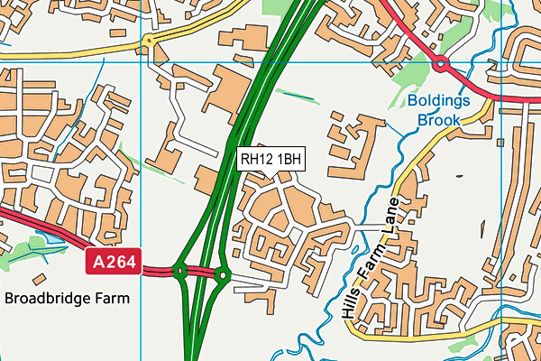 RH12 1BH map - OS VectorMap District (Ordnance Survey) RH12 1BH map - OS VectorMap District (Ordnance Survey)