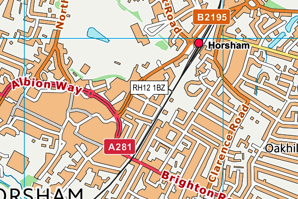 RH12 1BZ map - OS VectorMap District (Ordnance Survey) RH12 1BZ map - OS VectorMap District (Ordnance Survey)
