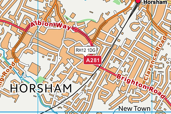 RH12 1DG map - OS VectorMap District (Ordnance Survey) RH12 1DG map - OS VectorMap District (Ordnance Survey)