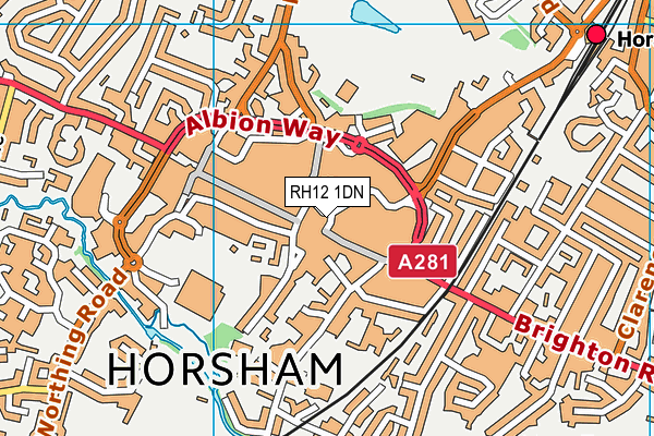 RH12 1DN map - OS VectorMap District (Ordnance Survey) RH12 1DN map - OS VectorMap District (Ordnance Survey)