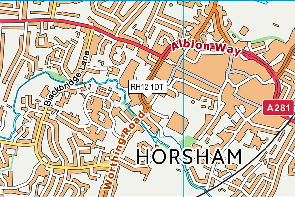 RH12 1DT map - OS VectorMap District (Ordnance Survey) RH12 1DT map - OS VectorMap District (Ordnance Survey)