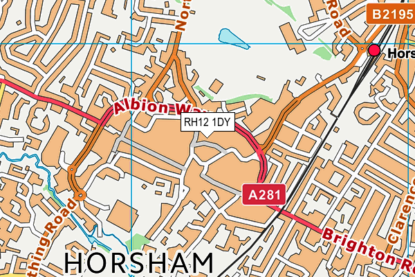 RH12 1DY map - OS VectorMap District (Ordnance Survey)
