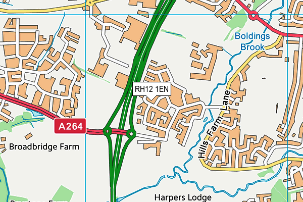 RH12 1EN map - OS VectorMap District (Ordnance Survey)