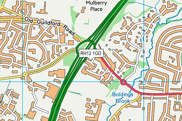 RH12 1GD map - OS VectorMap District (Ordnance Survey) RH12 1GD map - OS VectorMap District (Ordnance Survey)
