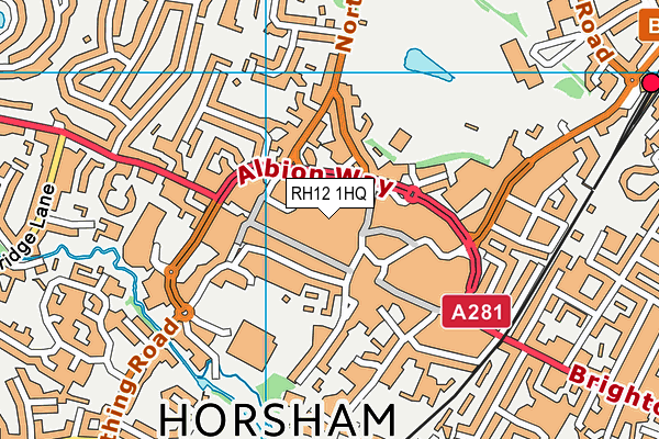 RH12 1HQ map - OS VectorMap District (Ordnance Survey)