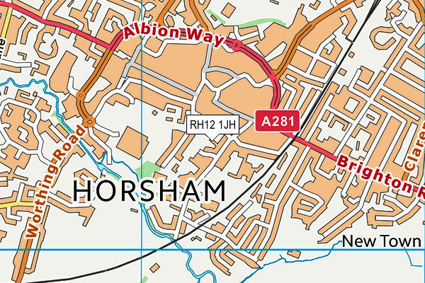 RH12 1JH map - OS VectorMap District (Ordnance Survey) RH12 1JH map - OS VectorMap District (Ordnance Survey)