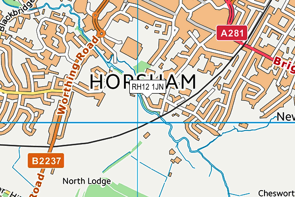 RH12 1JN map - OS VectorMap District (Ordnance Survey)