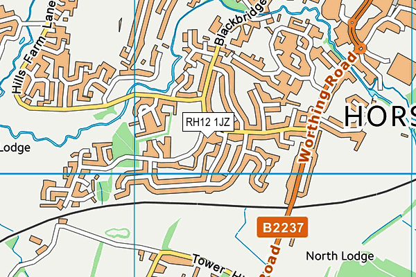 RH12 1JZ map - OS VectorMap District (Ordnance Survey) RH12 1JZ map - OS VectorMap District (Ordnance Survey)