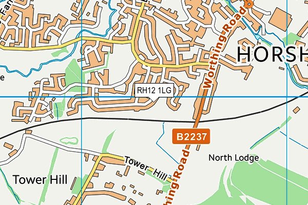 RH12 1LG map - OS VectorMap District (Ordnance Survey) RH12 1LG map - OS VectorMap District (Ordnance Survey)