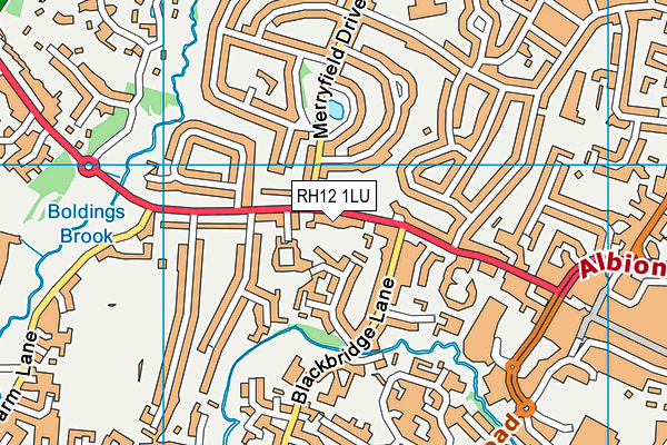 RH12 1LU map - OS VectorMap District (Ordnance Survey) RH12 1LU map - OS VectorMap District (Ordnance Survey)