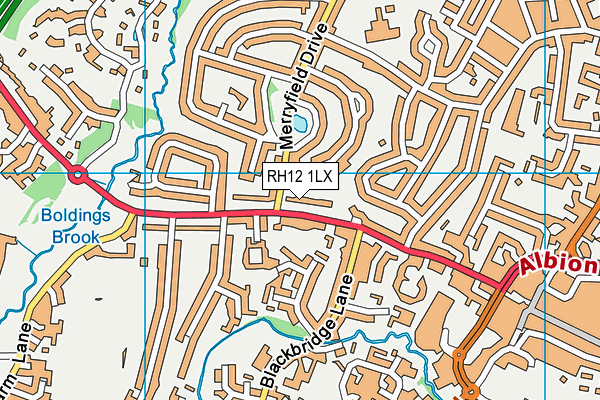 RH12 1LX map - OS VectorMap District (Ordnance Survey) RH12 1LX map - OS VectorMap District (Ordnance Survey)