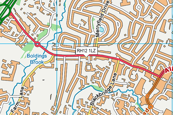 RH12 1LZ map - OS VectorMap District (Ordnance Survey) RH12 1LZ map - OS VectorMap District (Ordnance Survey)