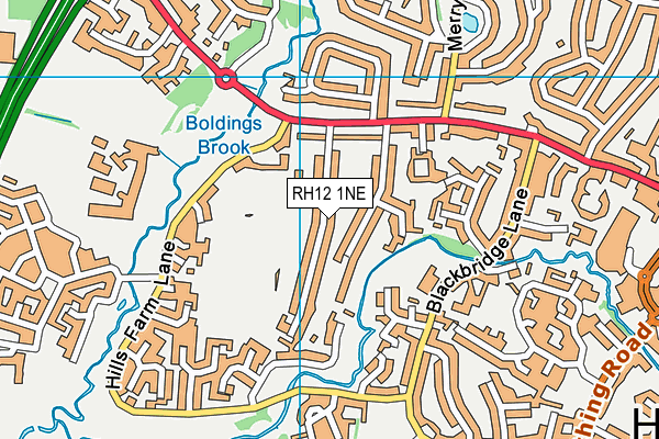 RH12 1NE map - OS VectorMap District (Ordnance Survey) RH12 1NE map - OS VectorMap District (Ordnance Survey)