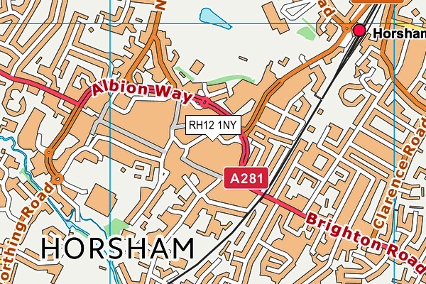 RH12 1NY map - OS VectorMap District (Ordnance Survey) RH12 1NY map - OS VectorMap District (Ordnance Survey)