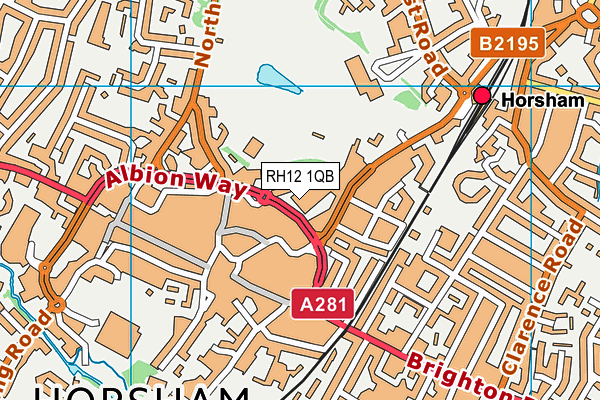 RH12 1QB map - OS VectorMap District (Ordnance Survey)