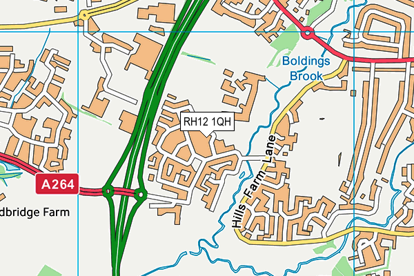 RH12 1QH map - OS VectorMap District (Ordnance Survey) RH12 1QH map - OS VectorMap District (Ordnance Survey)
