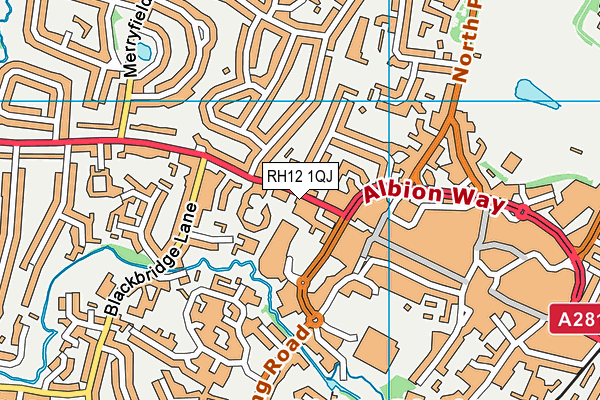 RH12 1QJ map - OS VectorMap District (Ordnance Survey)