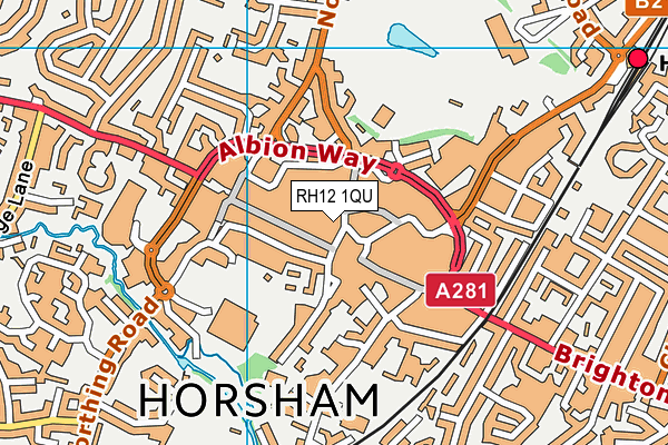 RH12 1QU map - OS VectorMap District (Ordnance Survey) RH12 1QU map - OS VectorMap District (Ordnance Survey)