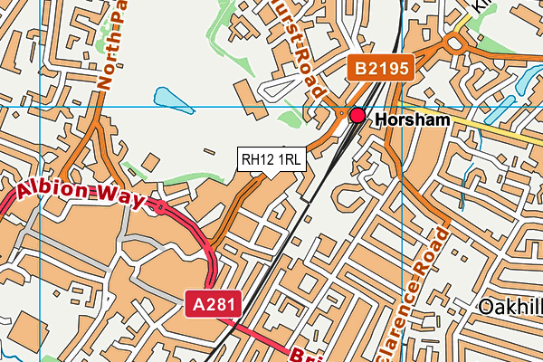 RH12 1RL map - OS VectorMap District (Ordnance Survey)
