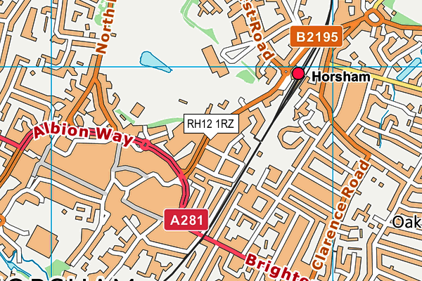 RH12 1RZ map - OS VectorMap District (Ordnance Survey) RH12 1RZ map - OS VectorMap District (Ordnance Survey)