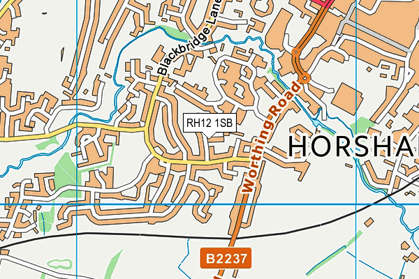 RH12 1SB map - OS VectorMap District (Ordnance Survey) RH12 1SB map - OS VectorMap District (Ordnance Survey)