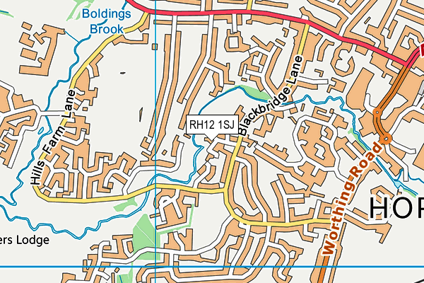 RH12 1SJ map - OS VectorMap District (Ordnance Survey) RH12 1SJ map - OS VectorMap District (Ordnance Survey)