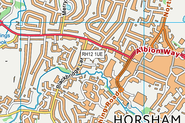 RH12 1UE map - OS VectorMap District (Ordnance Survey) RH12 1UE map - OS VectorMap District (Ordnance Survey)