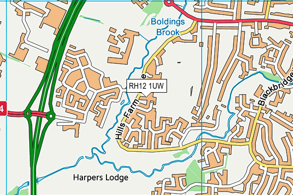 RH12 1UW map - OS VectorMap District (Ordnance Survey) RH12 1UW map - OS VectorMap District (Ordnance Survey)