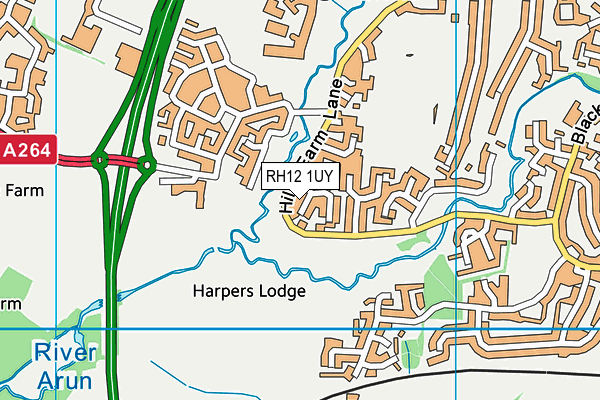 RH12 1UY map - OS VectorMap District (Ordnance Survey) RH12 1UY map - OS VectorMap District (Ordnance Survey)