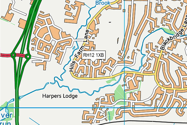 RH12 1XB map - OS VectorMap District (Ordnance Survey) RH12 1XB map - OS VectorMap District (Ordnance Survey)
