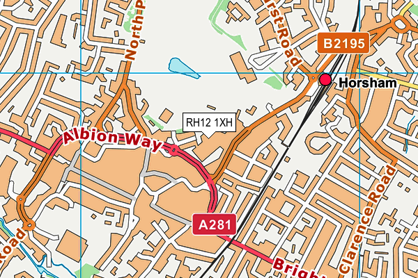 RH12 1XH map - OS VectorMap District (Ordnance Survey) RH12 1XH map - OS VectorMap District (Ordnance Survey)