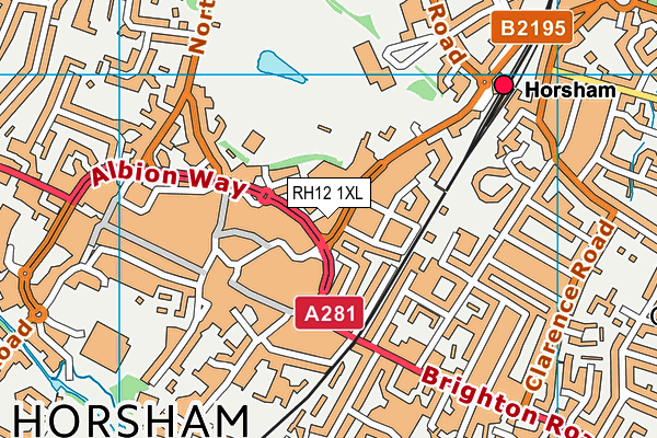 RH12 1XL map - OS VectorMap District (Ordnance Survey) RH12 1XL map - OS VectorMap District (Ordnance Survey)