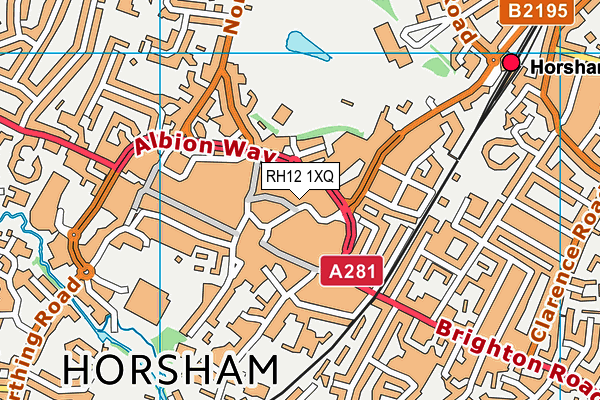 RH12 1XQ map - OS VectorMap District (Ordnance Survey) RH12 1XQ map - OS VectorMap District (Ordnance Survey)
