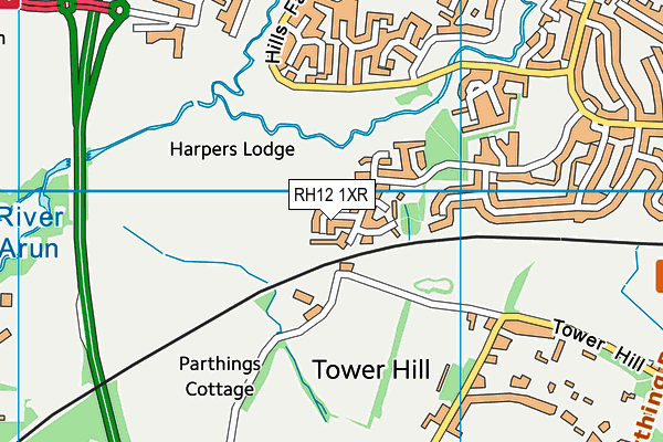RH12 1XR map - OS VectorMap District (Ordnance Survey) RH12 1XR map - OS VectorMap District (Ordnance Survey)