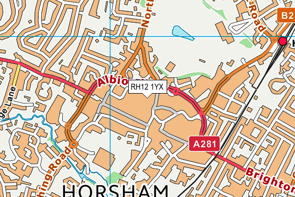 RH12 1YX map - OS VectorMap District (Ordnance Survey) RH12 1YX map - OS VectorMap District (Ordnance Survey)