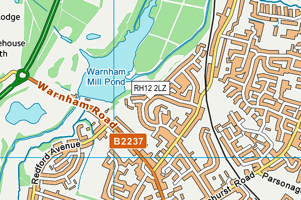 RH12 2LZ map - OS VectorMap District (Ordnance Survey) RH12 2LZ map - OS VectorMap District (Ordnance Survey)