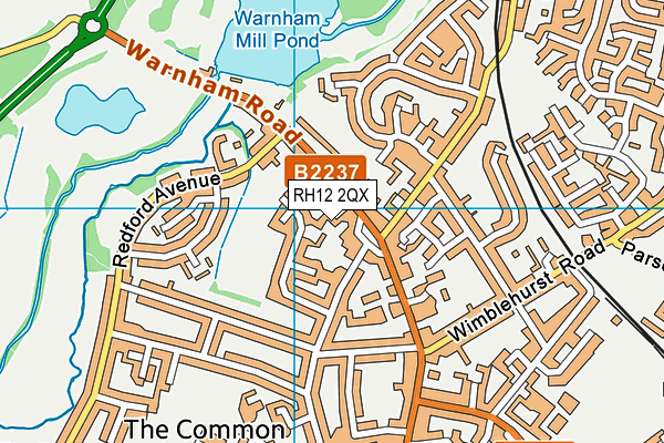 RH12 2QX map - OS VectorMap District (Ordnance Survey) RH12 2QX map - OS VectorMap District (Ordnance Survey)