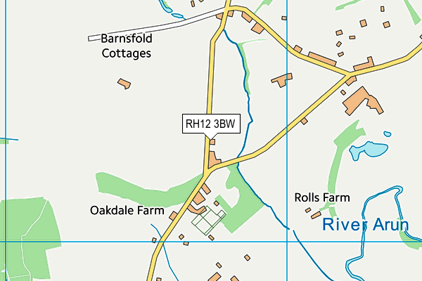RH12 3BW map - OS VectorMap District (Ordnance Survey) RH12 3BW map - OS VectorMap District (Ordnance Survey)