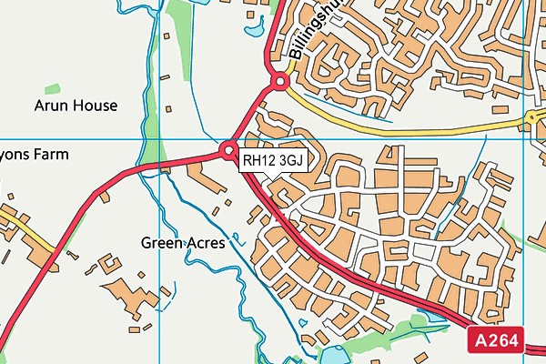 RH12 3GJ map - OS VectorMap District (Ordnance Survey) RH12 3GJ map - OS VectorMap District (Ordnance Survey)
