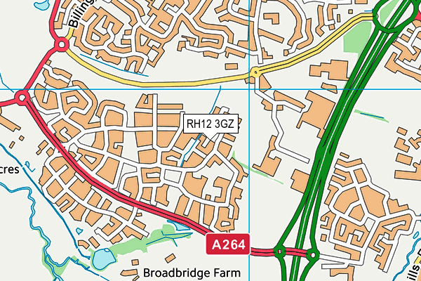 RH12 3GZ map - OS VectorMap District (Ordnance Survey) RH12 3GZ map - OS VectorMap District (Ordnance Survey)