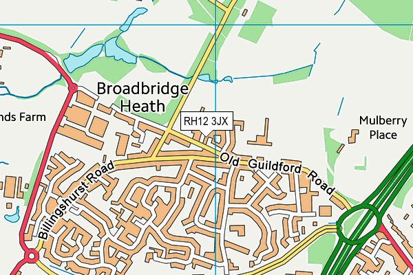RH12 3JX map - OS VectorMap District (Ordnance Survey)
