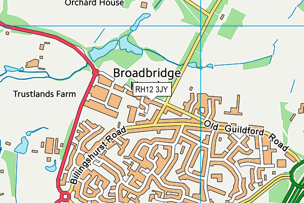 RH12 3JY map - OS VectorMap District (Ordnance Survey) RH12 3JY map - OS VectorMap District (Ordnance Survey)