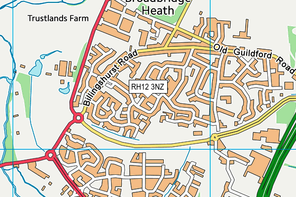 RH12 3NZ map - OS VectorMap District (Ordnance Survey) RH12 3NZ map - OS VectorMap District (Ordnance Survey)