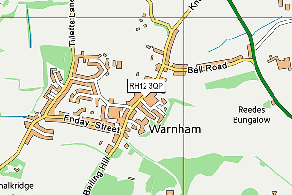 RH12 3QP map - OS VectorMap District (Ordnance Survey)