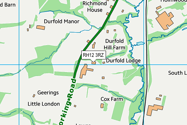 RH12 3RZ map - OS VectorMap District (Ordnance Survey) RH12 3RZ map - OS VectorMap District (Ordnance Survey)