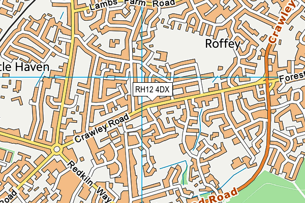 RH12 4DX map - OS VectorMap District (Ordnance Survey) RH12 4DX map - OS VectorMap District (Ordnance Survey)