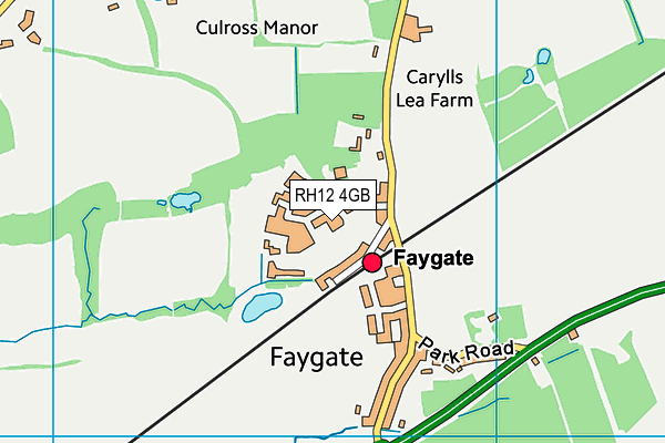 RH12 4GB map - OS VectorMap District (Ordnance Survey)