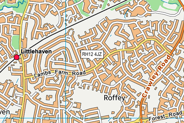 RH12 4JZ map - OS VectorMap District (Ordnance Survey) RH12 4JZ map - OS VectorMap District (Ordnance Survey)