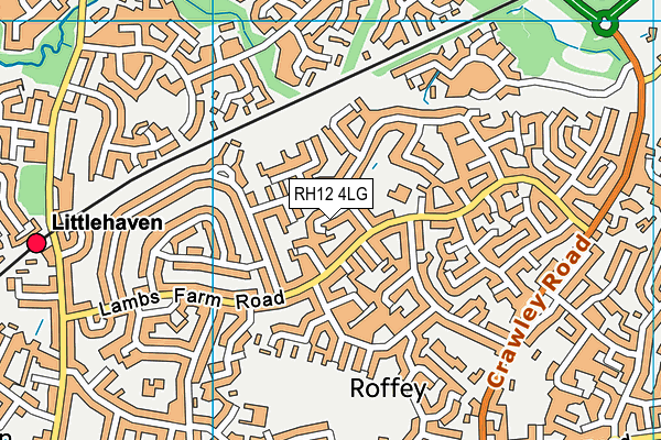 RH12 4LG map - OS VectorMap District (Ordnance Survey) RH12 4LG map - OS VectorMap District (Ordnance Survey)