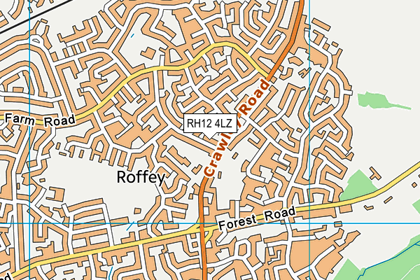 RH12 4LZ map - OS VectorMap District (Ordnance Survey) RH12 4LZ map - OS VectorMap District (Ordnance Survey)